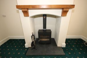 Wood Burner in Dining Room- click for photo gallery